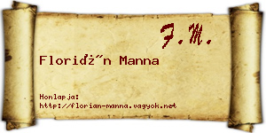 Florián Manna névjegykártya